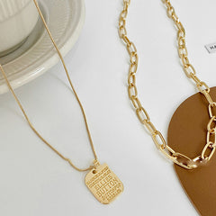 Punk Vintage Multi Layer Tag Pendant Necklace, , women clothing, punk-vintage-multi-layer-tag-pendant-necklace, , fairypeony