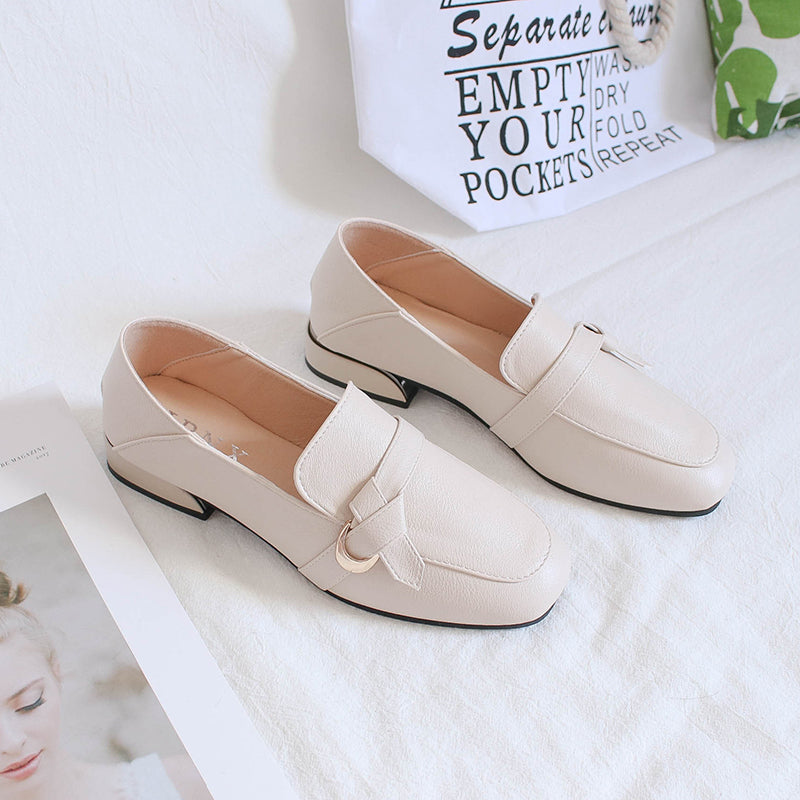 Soft Leather Low-heel Mid-heel  Shoes, , women clothing, soft-leather-low-heel-mid-heel-shoes, , fairypeony