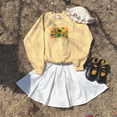 Sunflower Field Vintage Sweatshirt, , women clothing, sunflower-vintage-sweatshirt, advice, field, sunflower, sweatshirt, yellow, fairypeony
