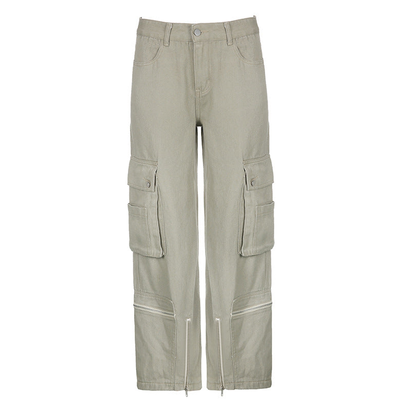 Washed Vintage Baggy Cargo Jeans, , women clothing, washed-vintage-baggy-cargo-jeans, , fairypeony