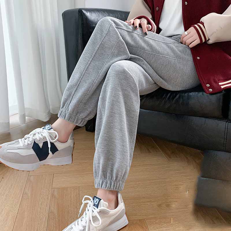Waffle Casual Loose Harem Trousers, , women clothing, waffle-casual-loose-harem-trousers, , fairypeony