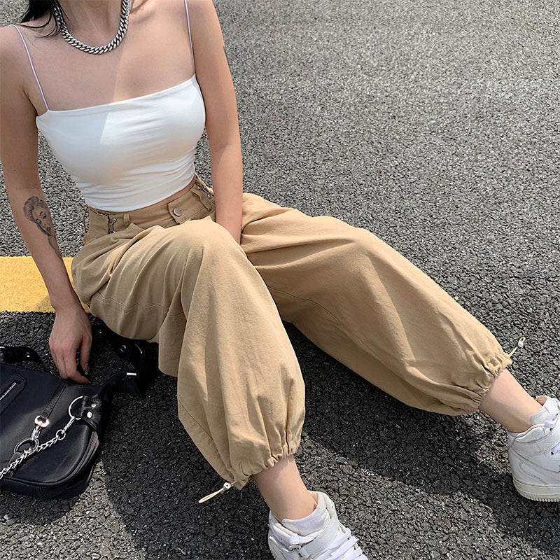 Baggy Parachute Cargo Pants - fairypeony
