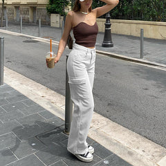 Straight Leg Y2K Cargo Pants - fairypeony