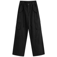 Buttoned Straight-Leg Cargo Pants, , women clothing, buttoned-straight-leg-cargo-pants, , fairypeony