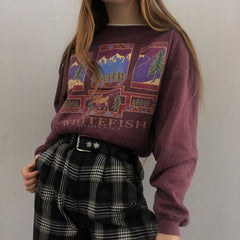 Whitefish Montana Sweatshirt, , women clothing, whitefish-montana-sweatshirt, L, M, purple, S, vintage, fairypeony