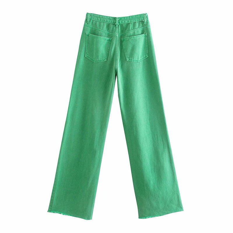 High-waist All-match Straight-leg Mopping Pants, , women clothing, high-waist-all-match-straight-leg-mopping-pants, , fairypeony