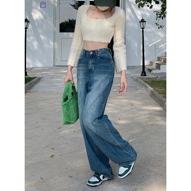 Faded Denim Baggy Boyfriend Jeans - fairypeony