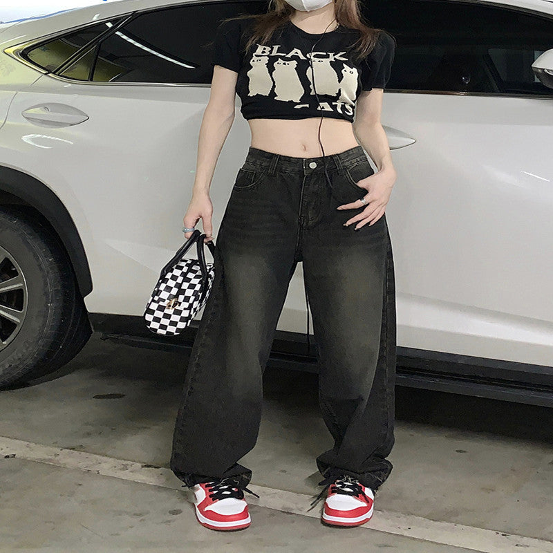 High Waist Baggy Boyfriend Jeans - fairypeony