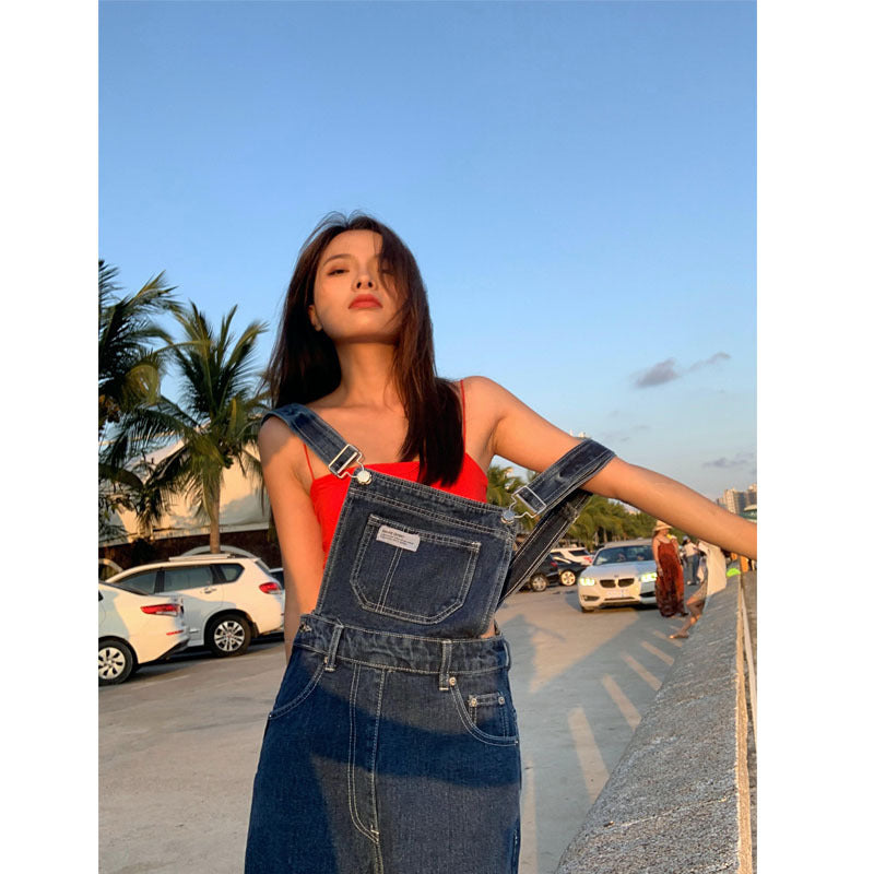 Vintage Washed Boyfriend Denim Overall - fairypeony