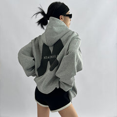 Logo Graphic Fleece Lined Hoodie - fairypeony