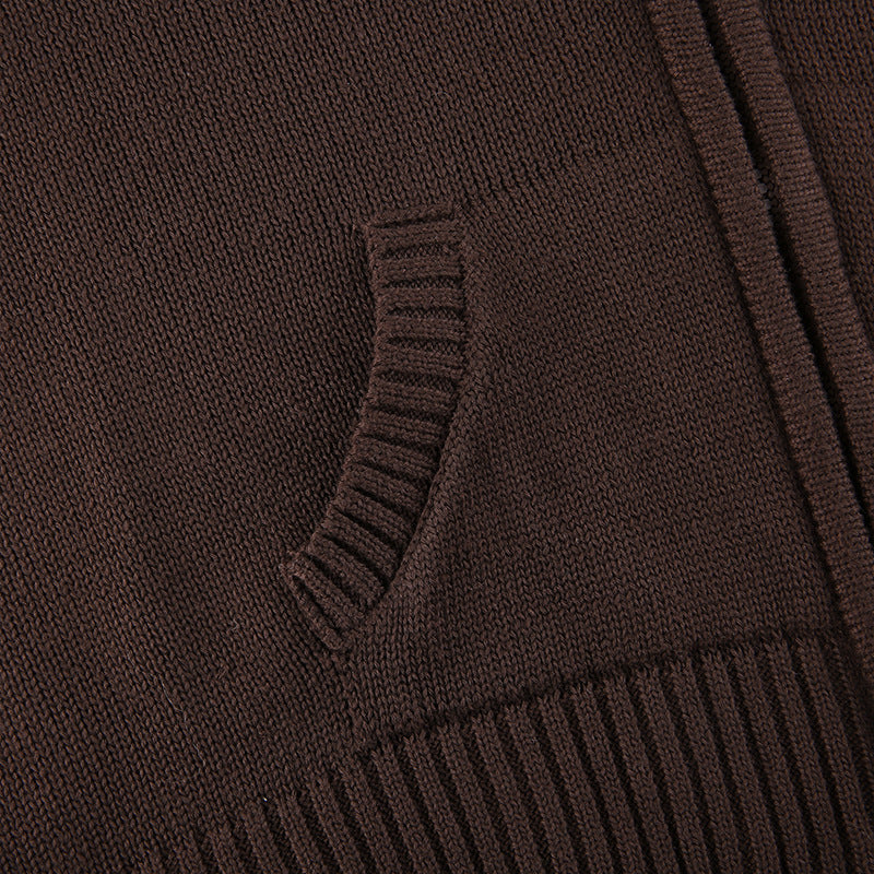 Slim Zipper Casual Hooded Sweater, , women clothing, slim-zipper-casual-hooded-sweater, , fairypeony