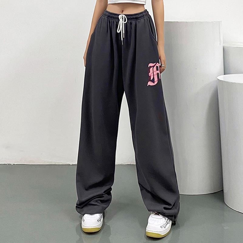 Vintage Logo Graphic Baggy Sweatpants - fairypeony