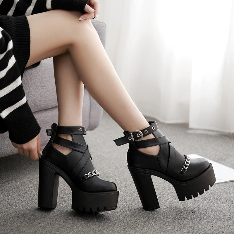 thick heel high heel thick sole cool boots, , women clothing, thick-heel-high-heel-thick-sole-cool-boots, , fairypeony
