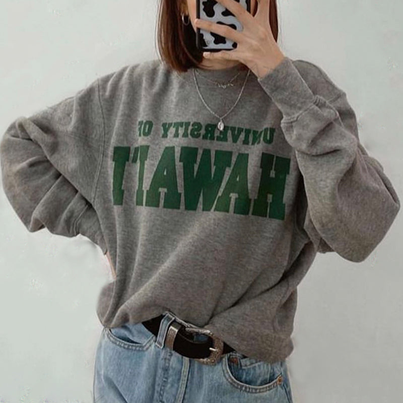 University Of Hawaii Vintage Sweatshirt, , women clothing, university-of-hawaii-vintage-sweatshirt, grey, fairypeony