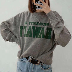 University Of Hawaii Vintage Sweatshirt, , women clothing, university-of-hawaii-vintage-sweatshirt, grey, fairypeony
