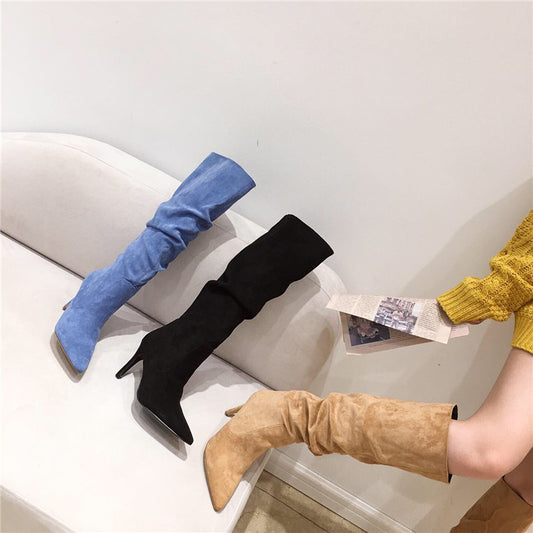 Pointed over the knee high heels, , women clothing, pointed-over-the-knee-high-heels, , fairypeony