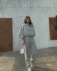 Basic Solid Hooded Tracksuit Set, , women clothing, basic-solid-hooded-tracksuit-set, , fairypeony