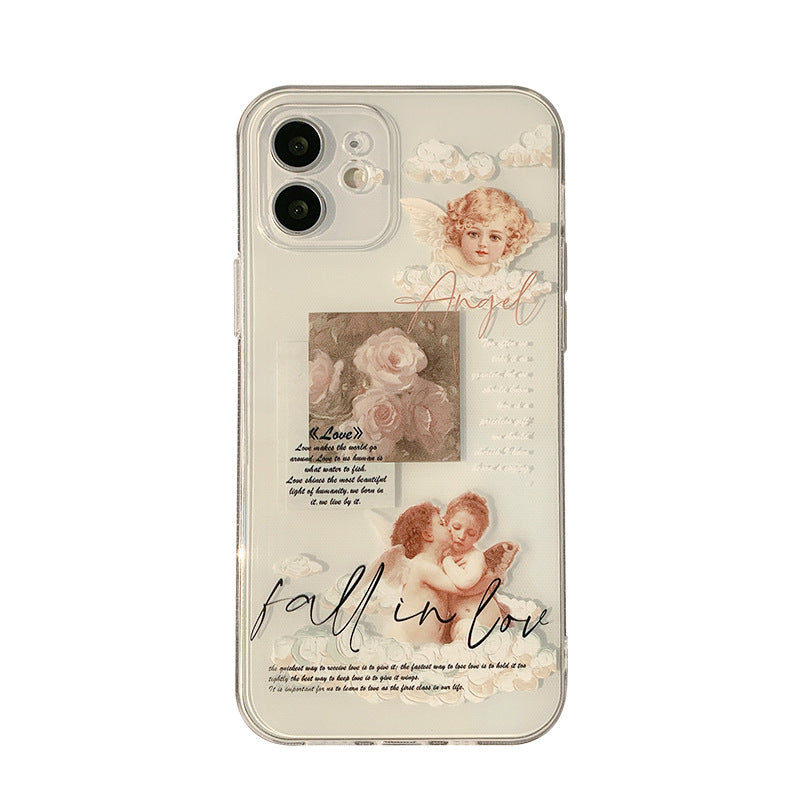 Fall in Love Angel Phone Case, , women clothing, retro-rose-angel-phone-case, , fairypeony