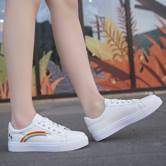 Rainbow white shoes, , women clothing, rainbow-white-shoes, , fairypeony