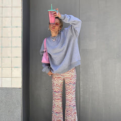 Slim Temperament High Waist Corrugated Flared Pants, , women clothing, slim-temperament-high-waist-corrugated-flared-pants, , fairypeony