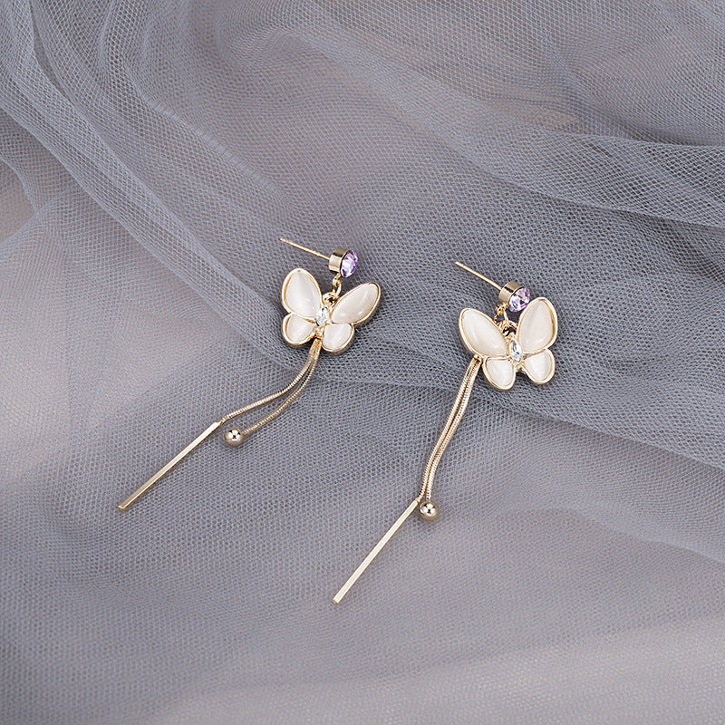 Opal Butterfly Fringe Earrings, , women clothing, opal-butterfly-fringe-earrings, , fairypeony