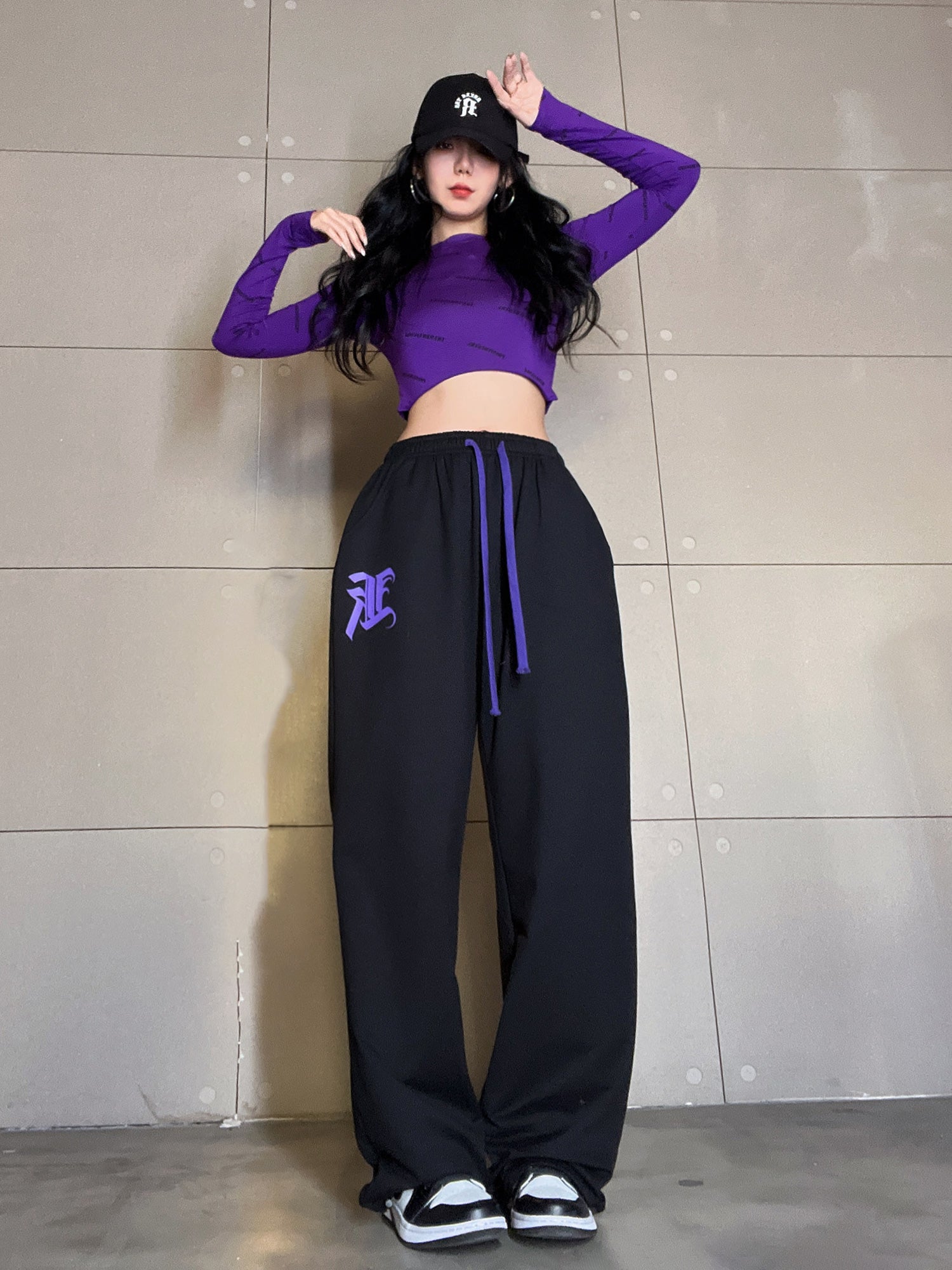 Punk Letter Print Straight Leg Sweatpants - fairypeony