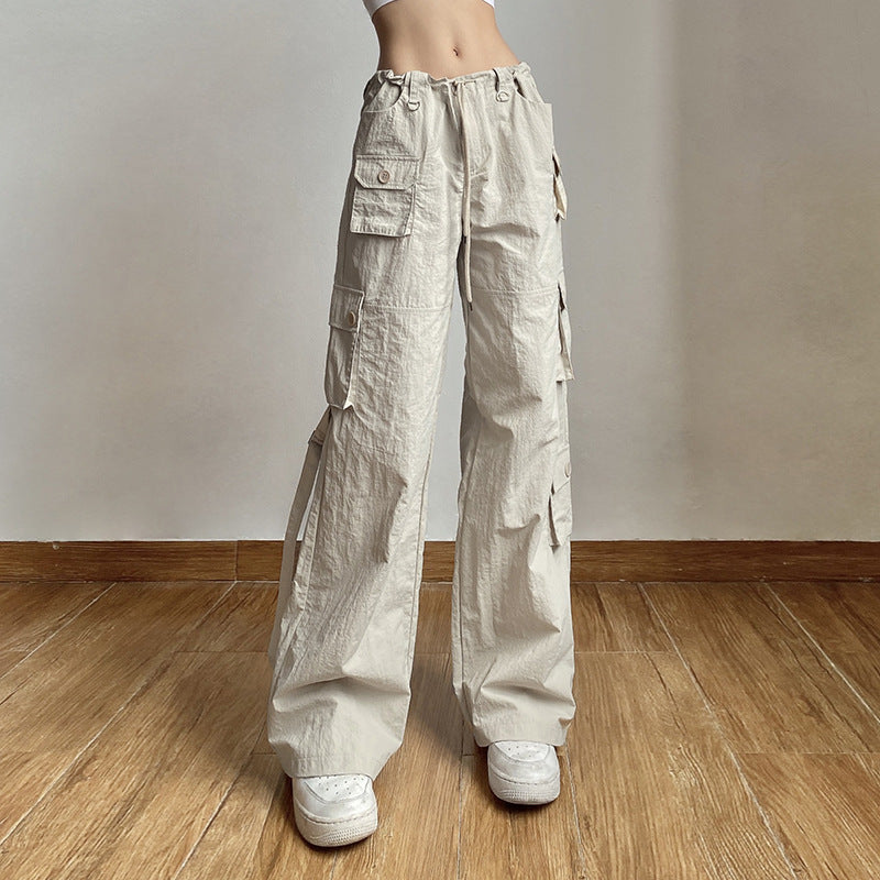 Washed Pocket Solid Cargo Pants, , women clothing, washed-pocket-solid-cargo-pants, , fairypeony