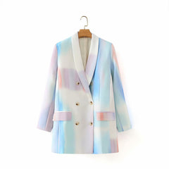 Autumn Green Fruit Collar Chalk Suit Jacket, , women clothing, autumn-green-fruit-collar-chalk-suit-jacket, , fairypeony