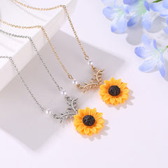 Pearl Sun Flower Necklace, , women clothing, pearl-sun-flower-necklace, , fairypeony
