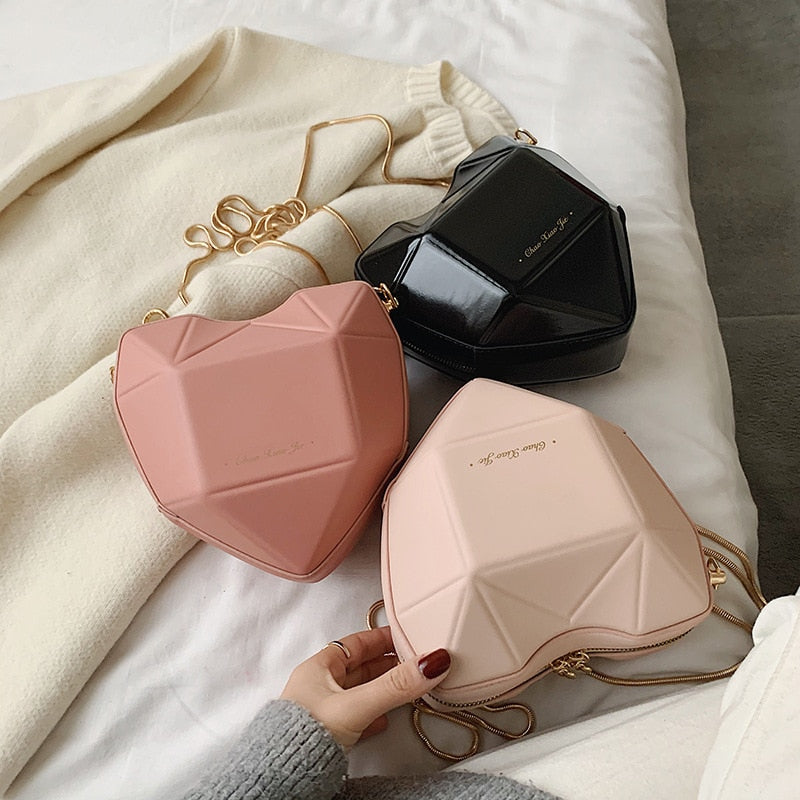 Geometric heart-shaped bag, , women clothing, geometric-heart-shaped-bag, , fairypeony