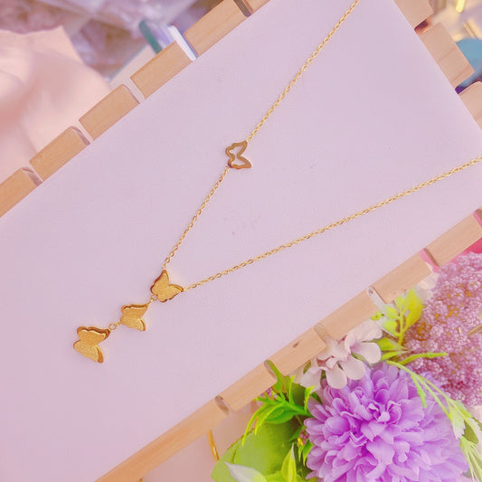 Three-dimensional Butterfly Titanium Steel Necklace, , women clothing, three-dimensional-butterfly-titanium-steel-necklace, , fairypeony