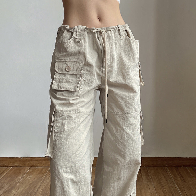 Washed Pocket Solid Cargo Pants, , women clothing, washed-pocket-solid-cargo-pants, , fairypeony