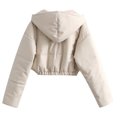 Zipper Hooded Crop Puffer Jacket, , women clothing, zipper-hooded-crop-puffer-jacket, , fairypeony