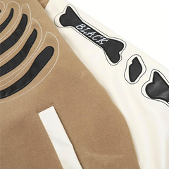 Skeleton Graphic Oversized Varsity Jacket, , women clothing, skeleton-graphic-oversized-varsity-jacket, , fairypeony