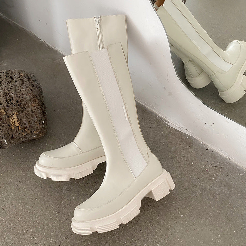 All-Match High Side Zipper Platform Boots, , women clothing, all-match-high-side-zipper-platform-boots, , fairypeony