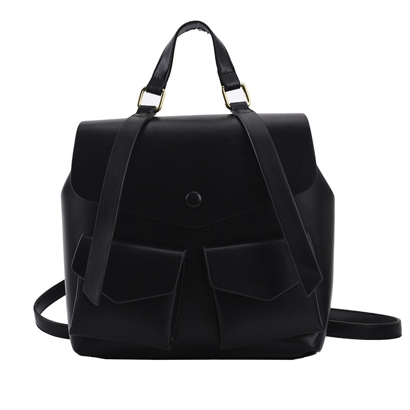 Large-capacity PU Multi-pocket Backpack, , women clothing, large-capacity-pu-multi-pocket-backpack, , fairypeony