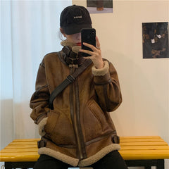 Coffee Motorcycle Leather Jacket, , women clothing, coffee-motorcycle-leather-jacket, , fairypeony