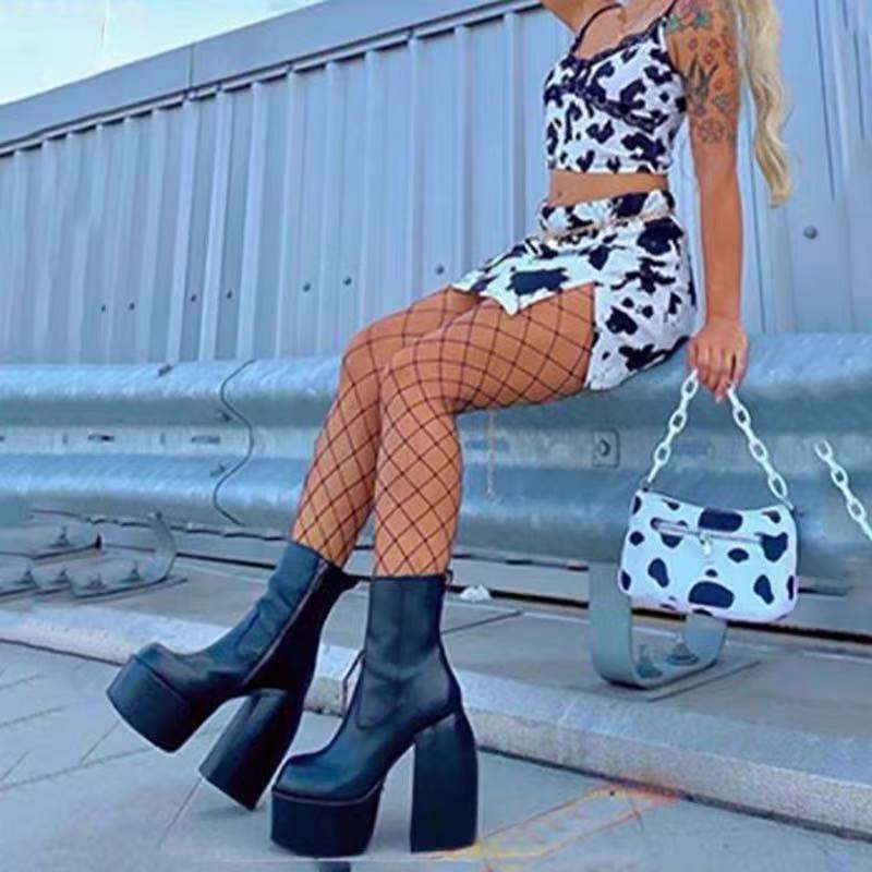 Thick Heels Chunky High Boots, , women clothing, thick-heels-chunky-high-boots, black, fairypeony