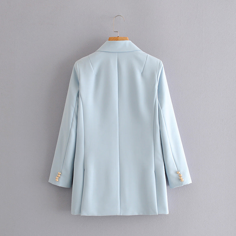 Double-breasted Suit Blazer, , women clothing, double-breasted-suit-blazer, , fairypeony