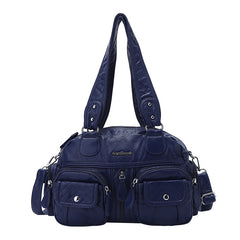 Solid Color Cargo Messenger Bag - fairypeony