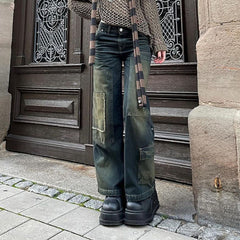Vintage 90s Patchwork Cargo Jeans - fairypeony