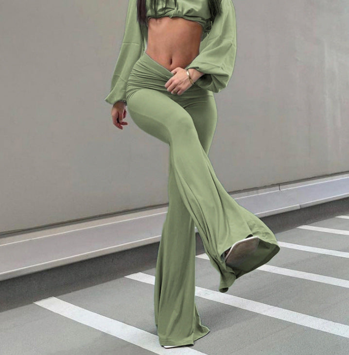 Casual High Waist Green Pants, , women clothing, casual-high-waist-green-pants, , fairypeony