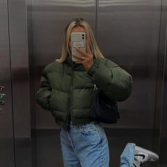 Zipper short padded jacket, , women clothing, zipper-short-padded-jacket, , fairypeony