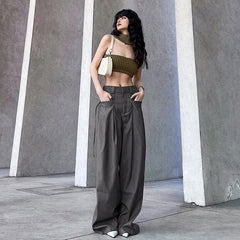 Retro Street Low Waist Wide Leg Pants, , women clothing, retro-street-low-waist-wide-leg-pants, , fairypeony