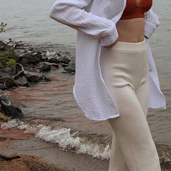 Pure Color Slimming Flared Pants, , women clothing, pure-color-slimming-flared-pants, , fairypeony