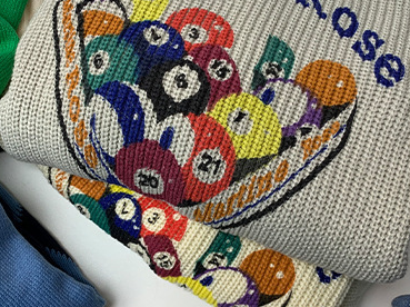 Vintage Billiards Print Downtown Sweater - fairypeony