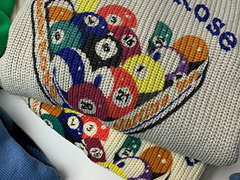 Vintage Billiards Print Downtown Sweater - fairypeony