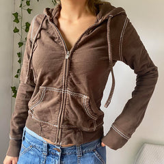 Sewing Thread Downtown Zip Up Hoodie - fairypeony