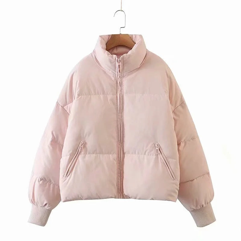 Stand-up Collar Zipper Pocket Padded Jacket, , women clothing, stand-up-collar-zipper-pocket-padded-jacket, , fairypeony