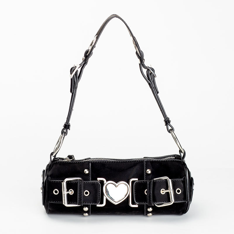 Y2K Heart Metal Chain Shoulder Bag - fairypeony